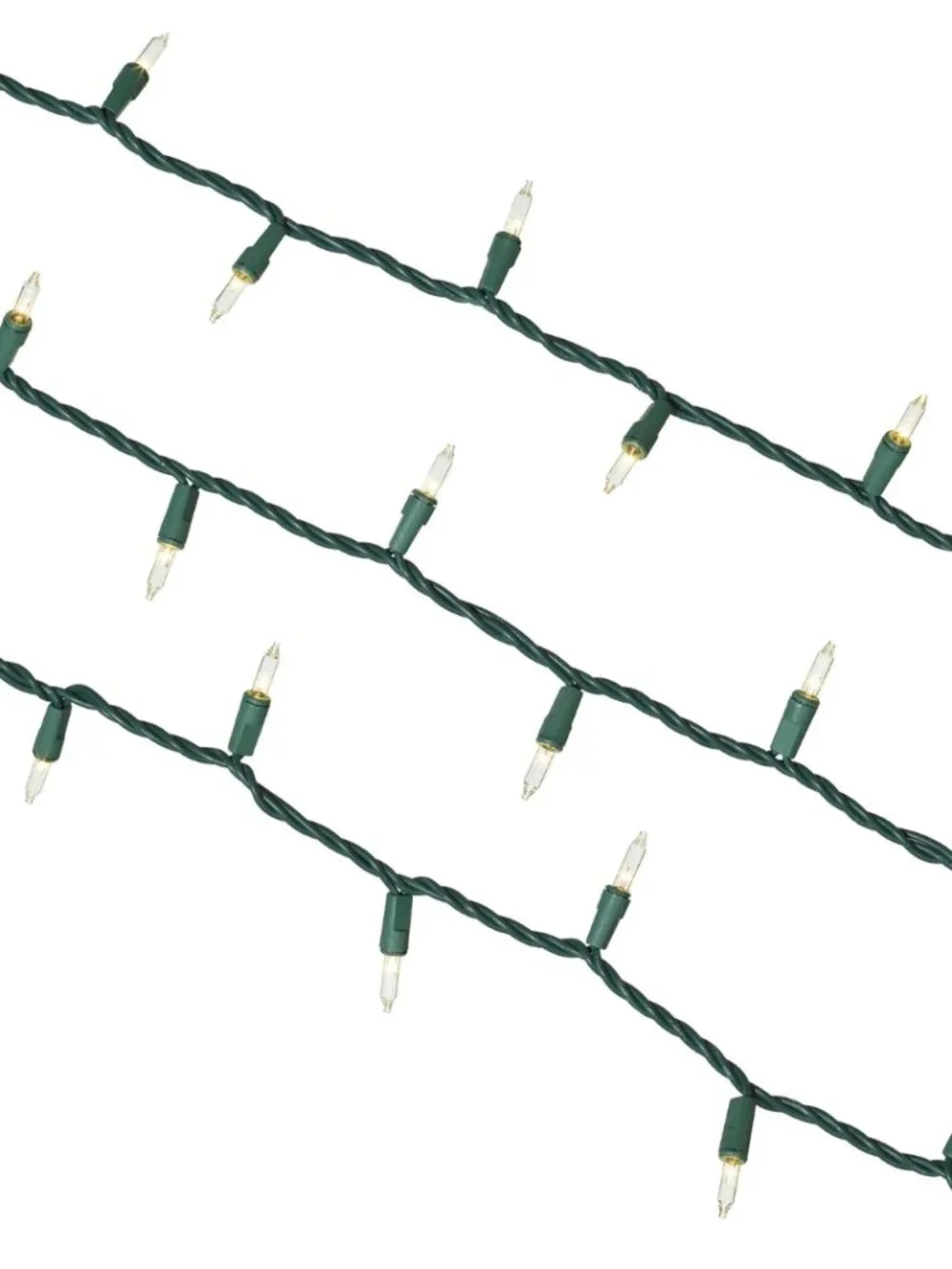 Holiday Time 100 Clear Mini Christmas Lights Indoor Outdoor Green Wire 19.5ft